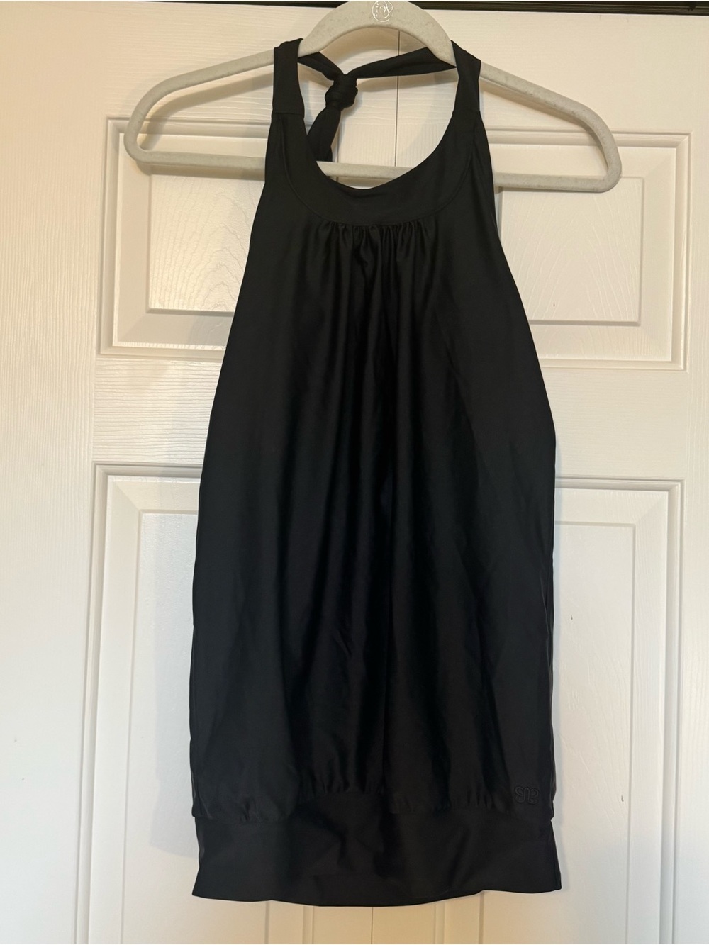 Albion Tankini Top Black Size Medium High Neck Shelf Bra